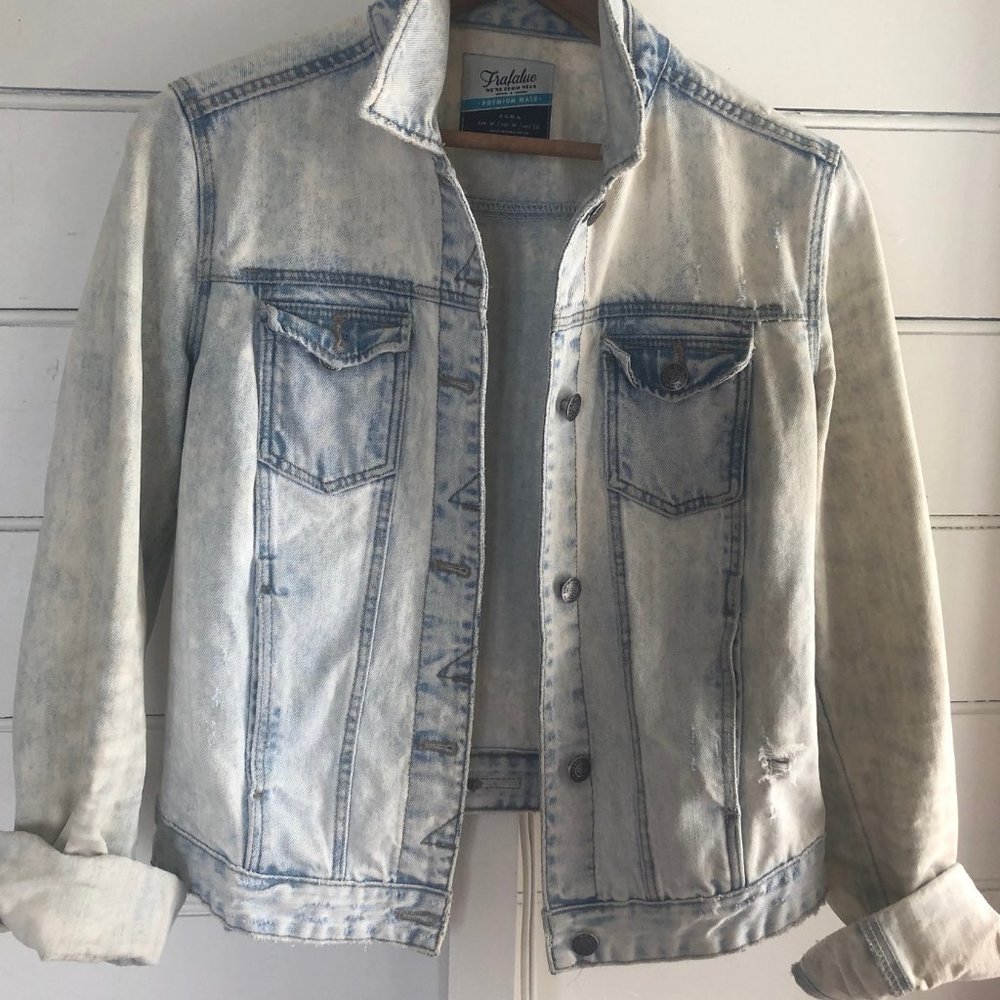 ZARA distressed denim jacket